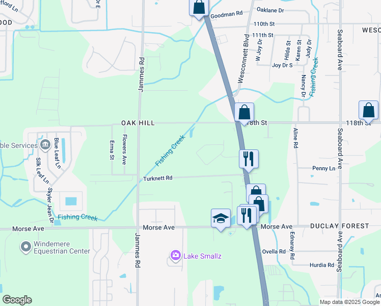 map of restaurants, bars, coffee shops, grocery stores, and more near 6211 Turknett Road in Jacksonville