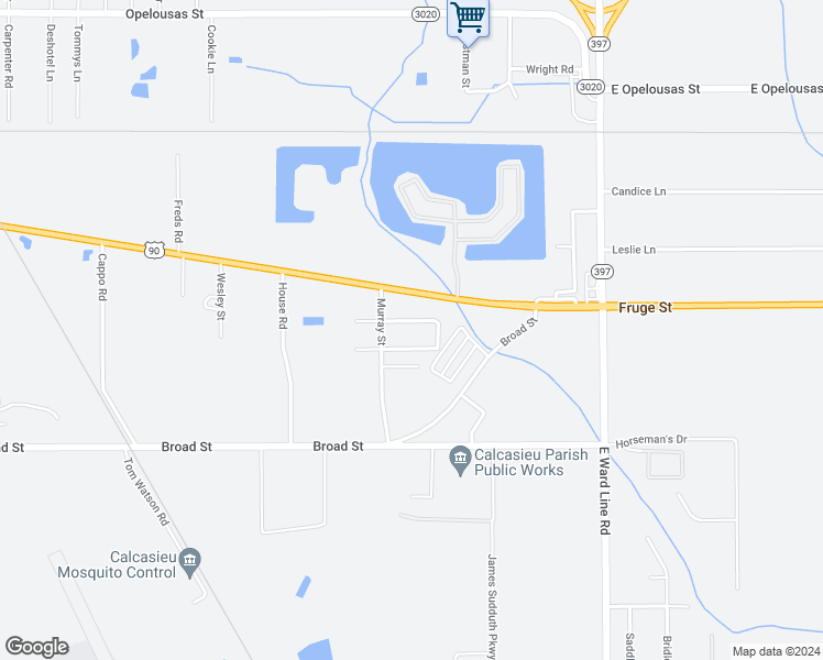 map of restaurants, bars, coffee shops, grocery stores, and more near 5529-5537 Thelma Ln in Lake Charles