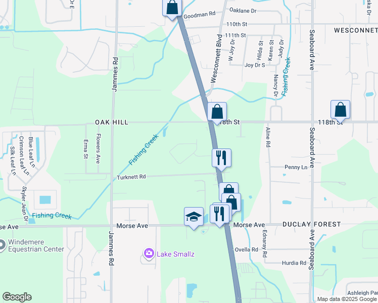 map of restaurants, bars, coffee shops, grocery stores, and more near 6111 Maggies Circle in Jacksonville