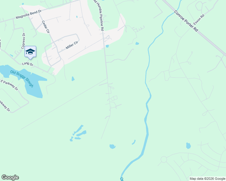 map of restaurants, bars, coffee shops, grocery stores, and more near 15311 Old Humble Pipeline Road in Conroe