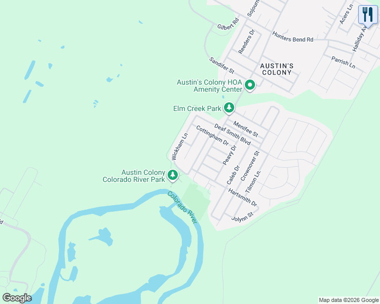 map of restaurants, bars, coffee shops, grocery stores, and more near 3103 Barksdale Drive in Austin