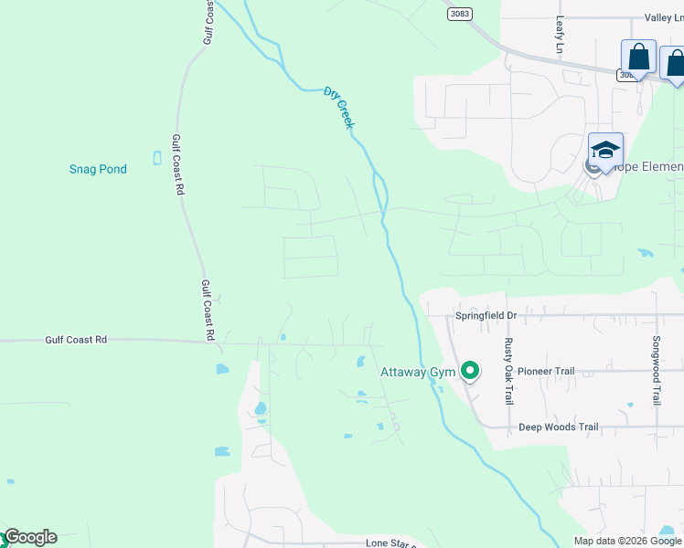 map of restaurants, bars, coffee shops, grocery stores, and more near 16215 Southern Pines Drive in Conroe