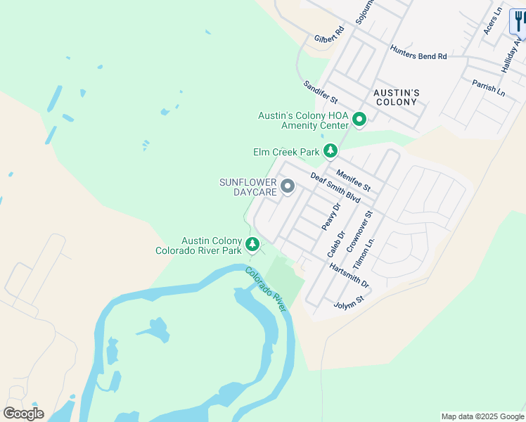 map of restaurants, bars, coffee shops, grocery stores, and more near 3206 Wickham Lane in Austin