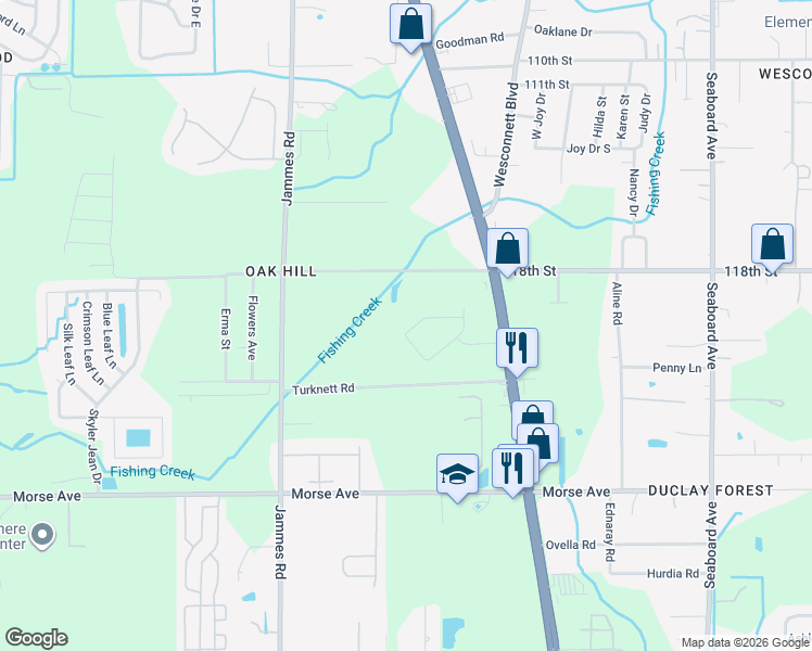 map of restaurants, bars, coffee shops, grocery stores, and more near 6081 Maggies Circle in Jacksonville