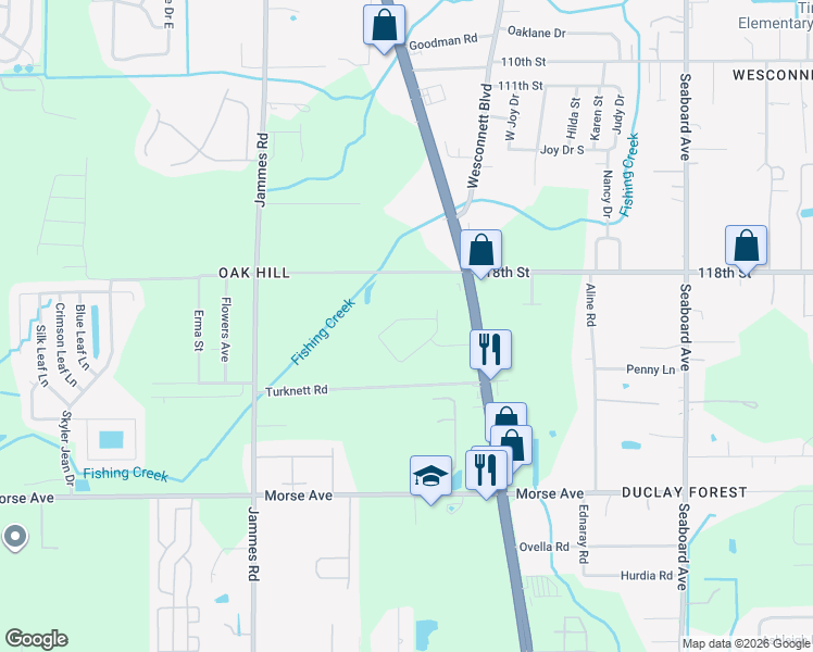 map of restaurants, bars, coffee shops, grocery stores, and more near 6070 Maggies Circle in Jacksonville
