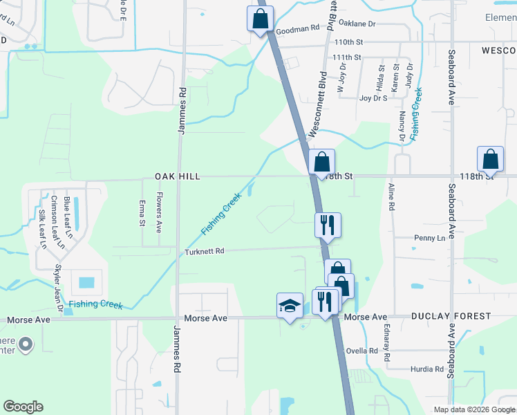 map of restaurants, bars, coffee shops, grocery stores, and more near 6075 Maggies Circle in Jacksonville