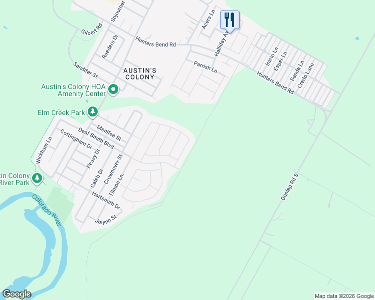 map of restaurants, bars, coffee shops, grocery stores, and more near 3704 Canaan Matthew Dr in Austin