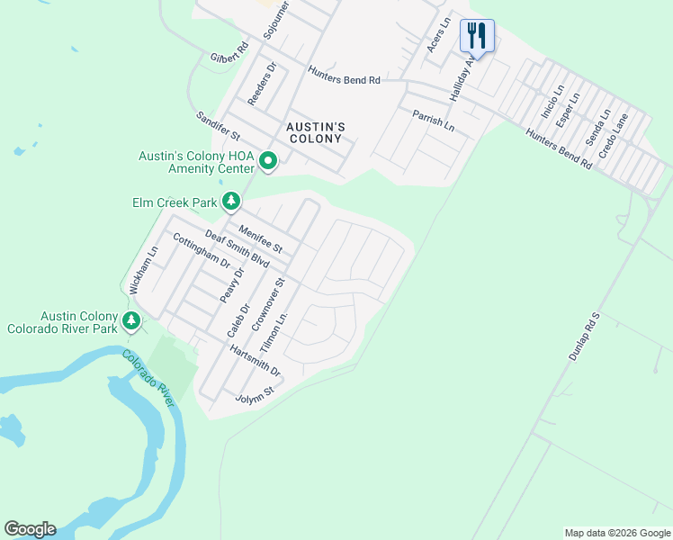 map of restaurants, bars, coffee shops, grocery stores, and more near 3602 Chappie Lane in Austin