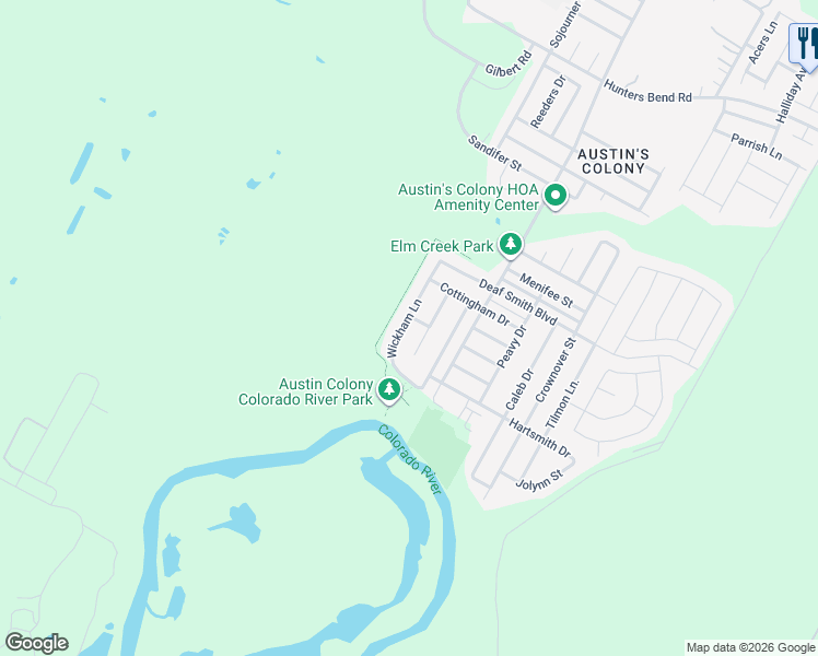map of restaurants, bars, coffee shops, grocery stores, and more near 3302 Barksdale Drive in Austin