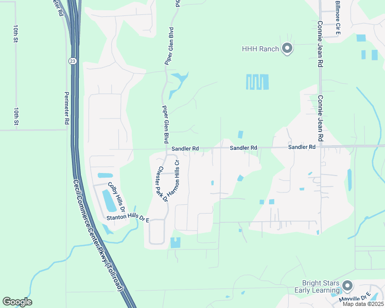 map of restaurants, bars, coffee shops, grocery stores, and more near 10410 Sandler Road in Jacksonville