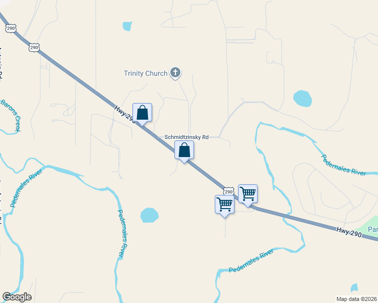 map of restaurants, bars, coffee shops, grocery stores, and more near 334 Schmidtzinsky Road in Fredericksburg