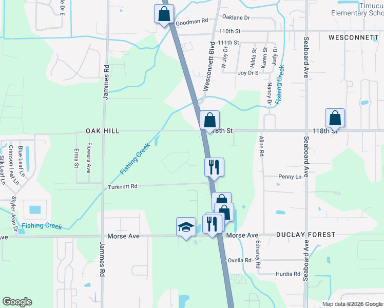 map of restaurants, bars, coffee shops, grocery stores, and more near 6057 Maggies Circle in Jacksonville