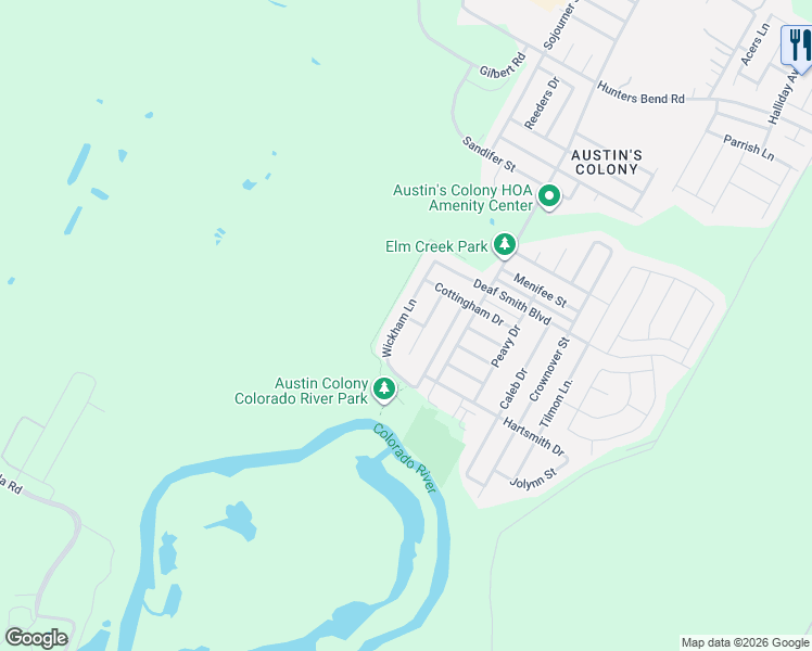 map of restaurants, bars, coffee shops, grocery stores, and more near 3302 Barksdale Drive in Austin