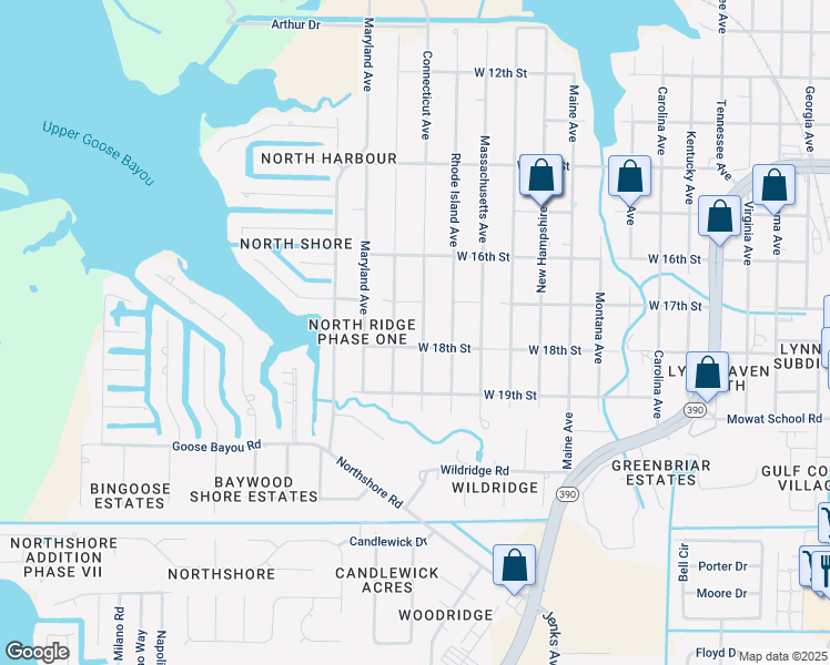 map of restaurants, bars, coffee shops, grocery stores, and more near 1714 Connecticut Avenue in Lynn Haven