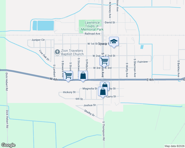 map of restaurants, bars, coffee shops, grocery stores, and more near 407 South Knapp Avenue in Iowa