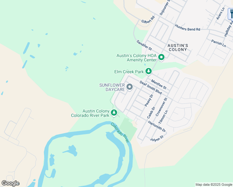map of restaurants, bars, coffee shops, grocery stores, and more near 3206 Wickham Lane in Austin