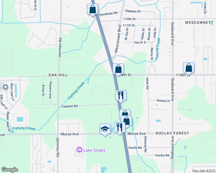 map of restaurants, bars, coffee shops, grocery stores, and more near 6063 Maggies Circle in Jacksonville