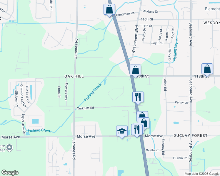 map of restaurants, bars, coffee shops, grocery stores, and more near 6075 Maggies Circle in Jacksonville