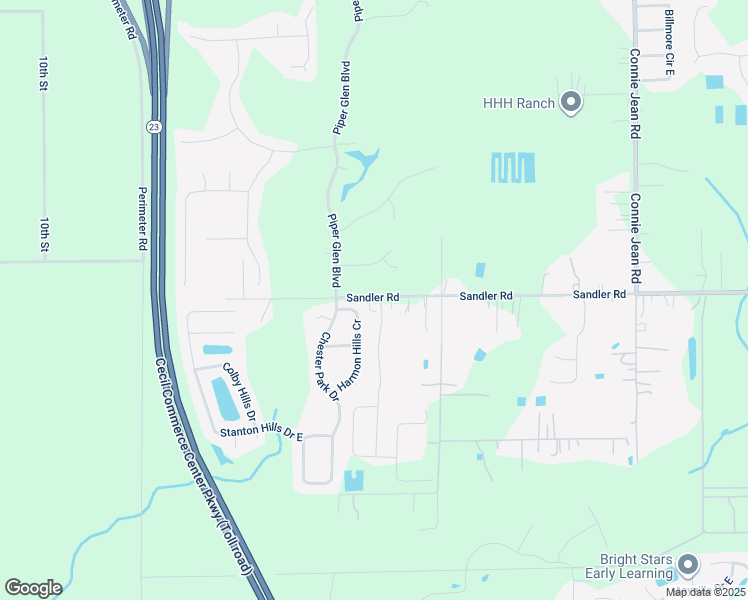 map of restaurants, bars, coffee shops, grocery stores, and more near 10410 Sandler Road in Jacksonville