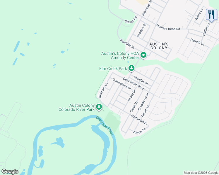 map of restaurants, bars, coffee shops, grocery stores, and more near 3302 Barksdale Drive in Austin