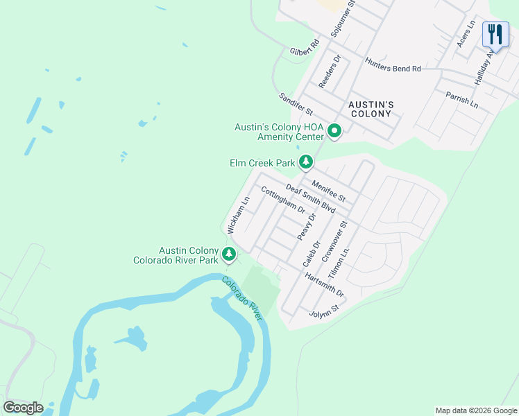 map of restaurants, bars, coffee shops, grocery stores, and more near 3302 Barksdale Drive in Austin