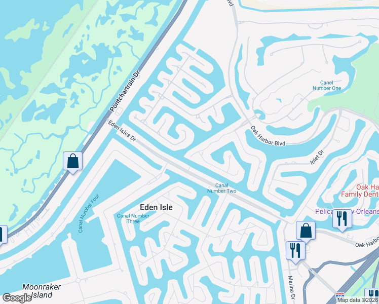 map of restaurants, bars, coffee shops, grocery stores, and more near 1082 Mariners Cove Boulevard in Slidell