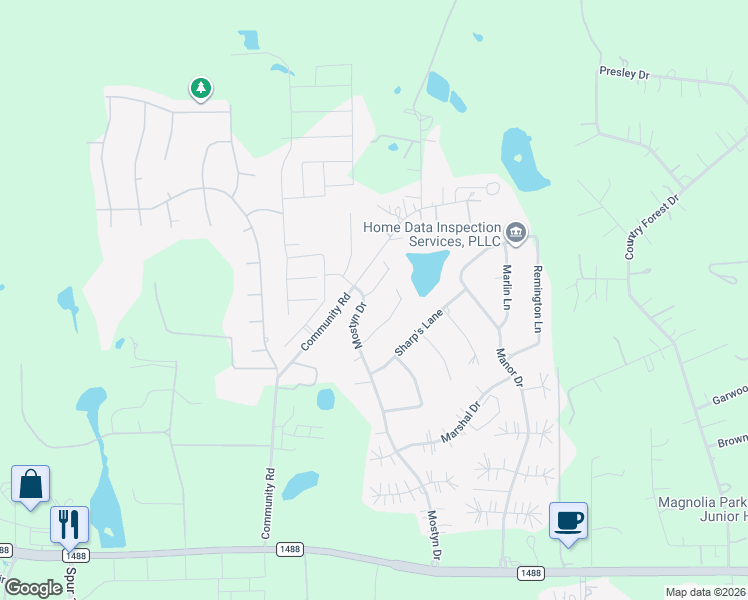 map of restaurants, bars, coffee shops, grocery stores, and more near 12602 Mostyn Lane in Magnolia