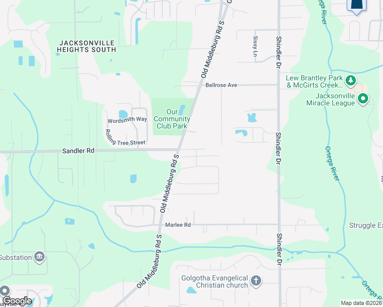 map of restaurants, bars, coffee shops, grocery stores, and more near 9081 Tahoe Lane in Jacksonville