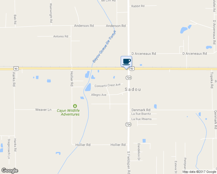 map of restaurants, bars, coffee shops, grocery stores, and more near 107 Sonata Crossing in Duson