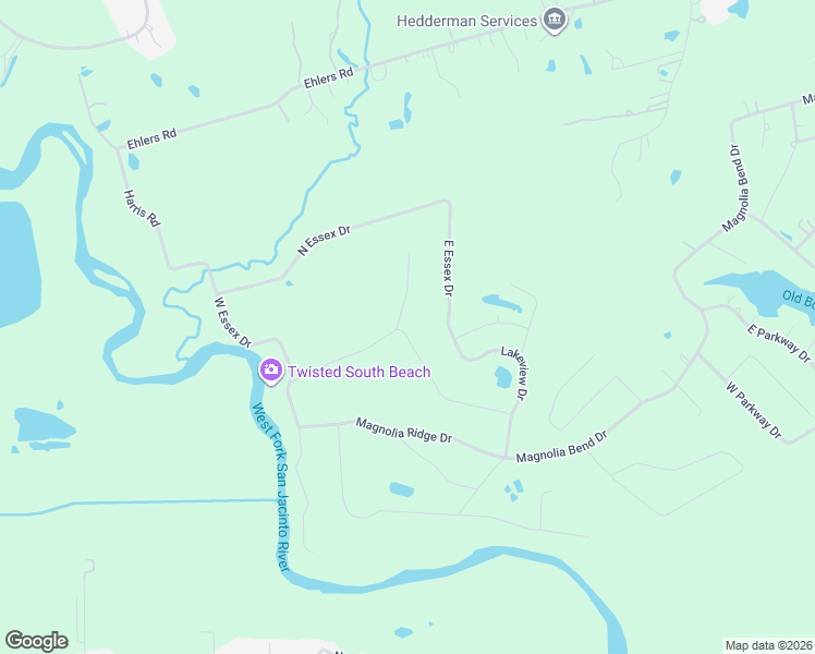map of restaurants, bars, coffee shops, grocery stores, and more near 10515 Walnut Drive in Conroe