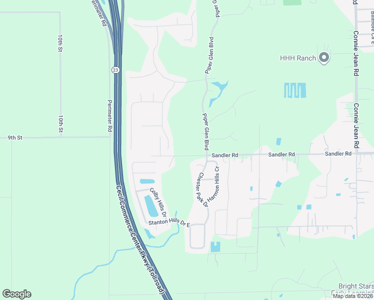 map of restaurants, bars, coffee shops, grocery stores, and more near 10681 Sandler Road in Jacksonville