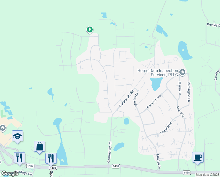 map of restaurants, bars, coffee shops, grocery stores, and more near 40632 Damuth Drive in Magnolia