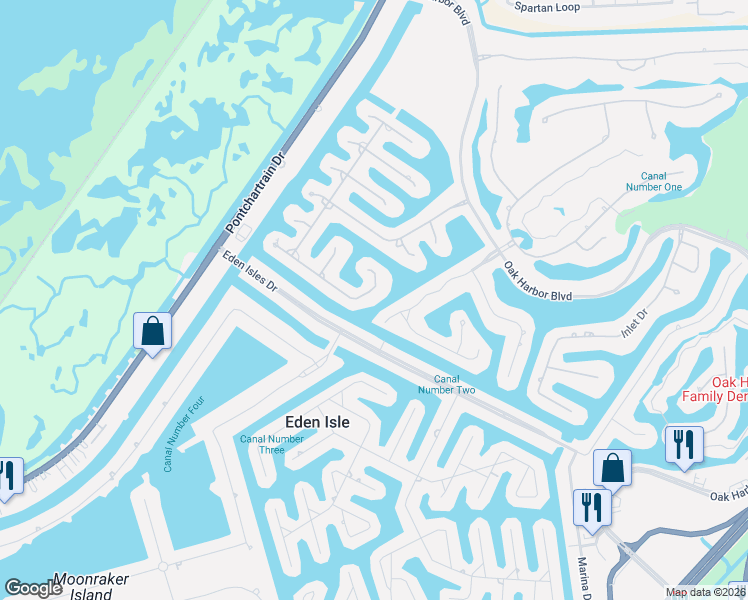 map of restaurants, bars, coffee shops, grocery stores, and more near 1082 Mariners Cove Boulevard in Slidell