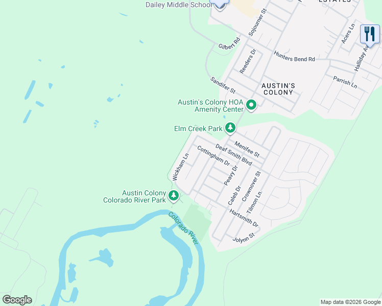 map of restaurants, bars, coffee shops, grocery stores, and more near 3302 Barksdale Drive in Austin