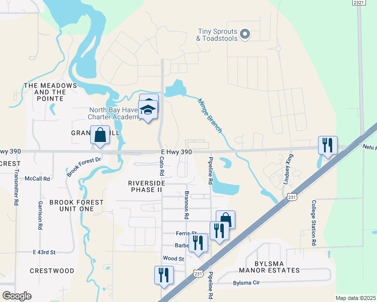 map of restaurants, bars, coffee shops, grocery stores, and more near 4121-4299 Highway 390 in Panama City