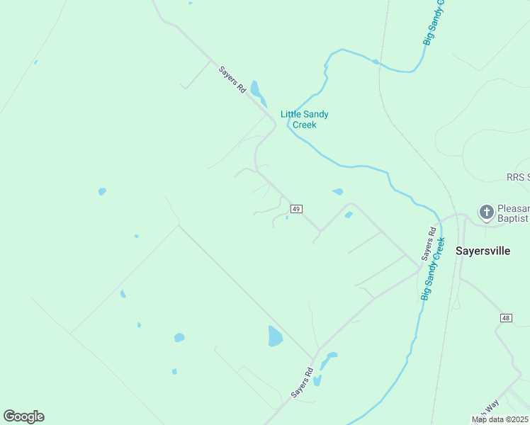 map of restaurants, bars, coffee shops, grocery stores, and more near 1636 Sayers Road in Bastrop