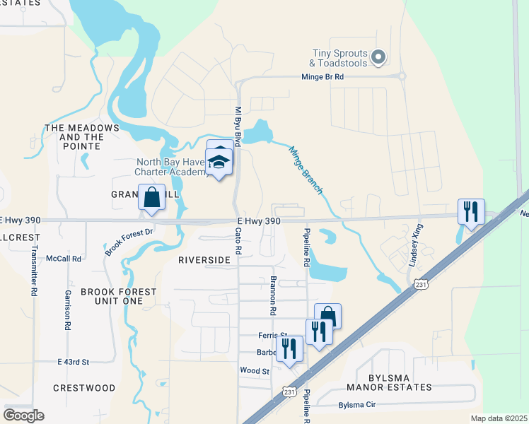 map of restaurants, bars, coffee shops, grocery stores, and more near 4121-4299 Highway 390 in Panama City