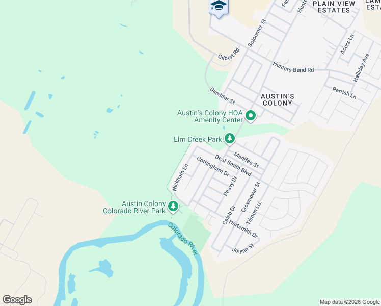 map of restaurants, bars, coffee shops, grocery stores, and more near 3502 Wickham Lane in Austin