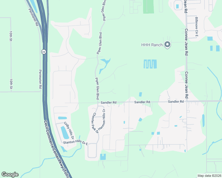 map of restaurants, bars, coffee shops, grocery stores, and more near 10503 Otter Creek Drive in Jacksonville