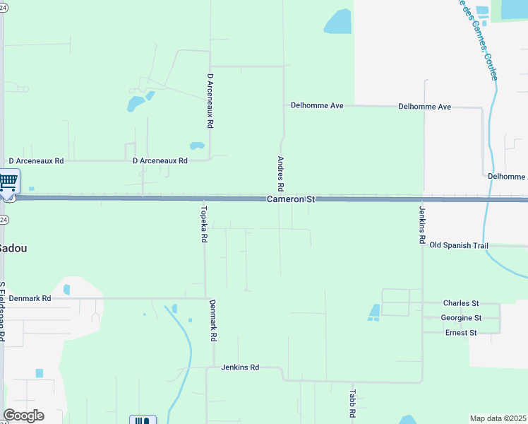 map of restaurants, bars, coffee shops, grocery stores, and more near 7003 Cameron Street in Duson