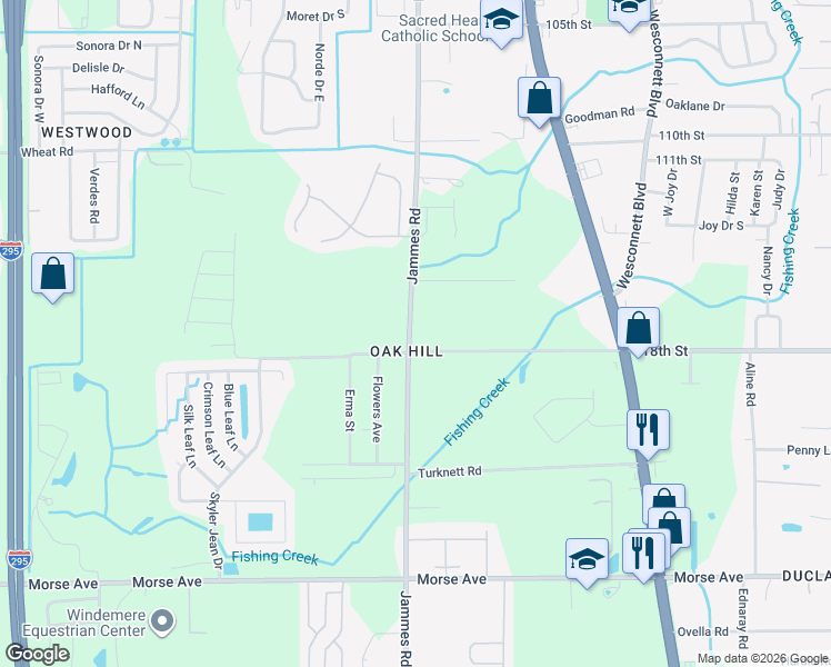 map of restaurants, bars, coffee shops, grocery stores, and more near in Jacksonville