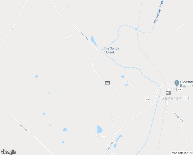 map of restaurants, bars, coffee shops, grocery stores, and more near 1636 Sayers Road in Bastrop