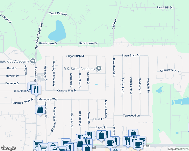 map of restaurants, bars, coffee shops, grocery stores, and more near 5923 Dorsey Drive in Magnolia