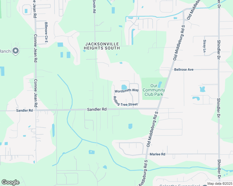 map of restaurants, bars, coffee shops, grocery stores, and more near 6464 Rolling Tree Street in Jacksonville