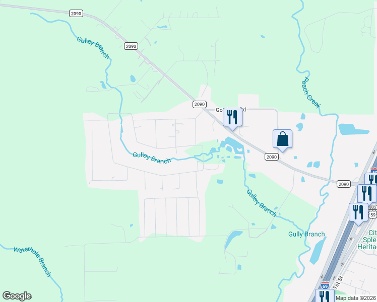 map of restaurants, bars, coffee shops, grocery stores, and more near 26345 Lakeshore Drive in Splendora