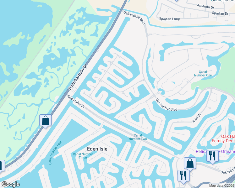map of restaurants, bars, coffee shops, grocery stores, and more near 179 Islander Drive in Slidell