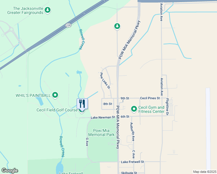 map of restaurants, bars, coffee shops, grocery stores, and more near 5916-5998 Links Notch Lane in Jacksonville