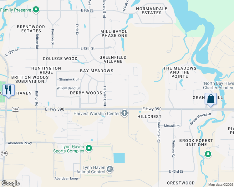 map of restaurants, bars, coffee shops, grocery stores, and more near 3209 East Highway 390 in Panama City