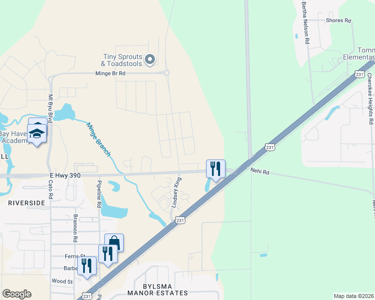 map of restaurants, bars, coffee shops, grocery stores, and more near 4774 Allie Lane in Panama City