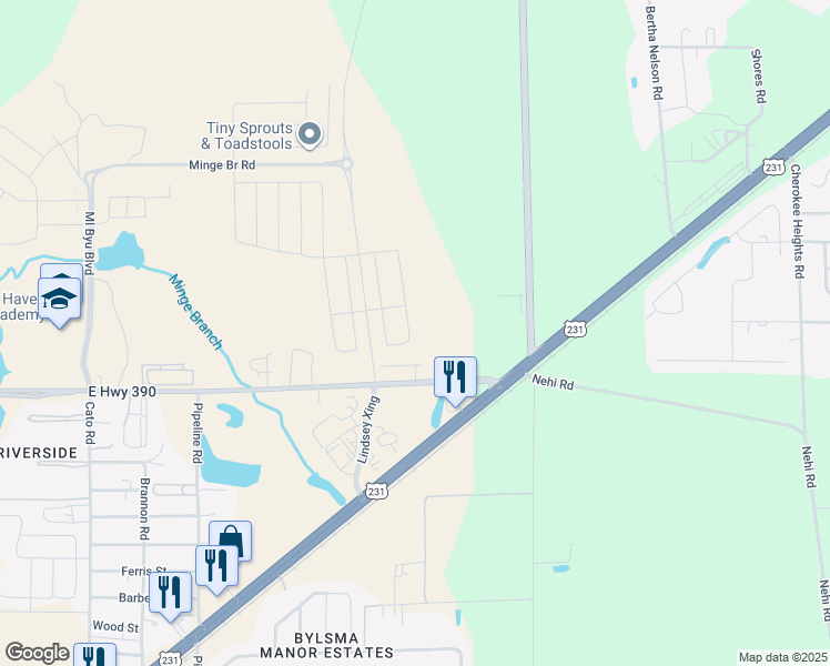 map of restaurants, bars, coffee shops, grocery stores, and more near 4774 Allie Lane in Panama City